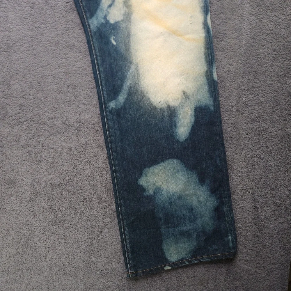 PRPS Men's Barracuda Jeans Mens 42x33 Straight Leg Dirty Bleached Wash Denim
